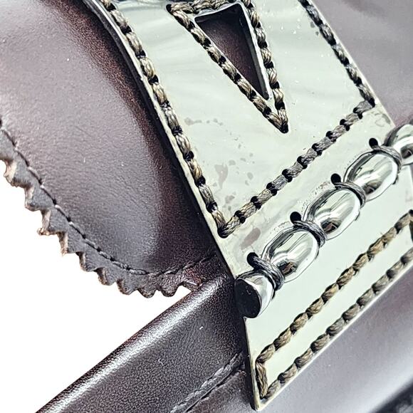 Christian Louboutin Leather Loafers with Metal Ornament Brown EU 41 US 8 - NWB main image 5